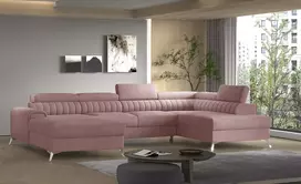Kampinė sofa Lacante su patalynės dėže, audinys Nube 24