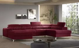 Kampinė sofa Lacante su patalynės dėže, audinys Loco 25