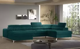 Kampinė sofa Lacante su patalynės dėže, audinys Velvetmat 38