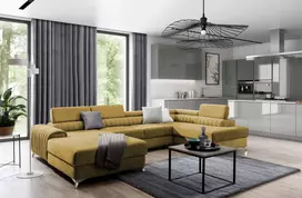 Kampinė sofa Lacante su patalynės dėže, audinys Gojo 45