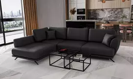 Kampinė sofa Larde su patalynės dėže, audinys Softis 11
