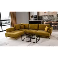 Kampinė sofa Larde su patalynės dėže, audinys Nube 45