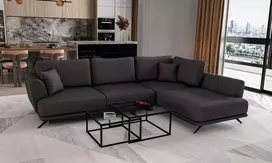 Kampinė sofa Larde su patalynės dėže, audinys Vero 5