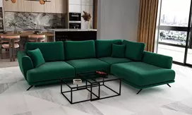 Kampinė sofa Larde su patalynės dėže, audinys Lukso 35