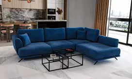 Kampinė sofa Larde su patalynės dėže, audinys Loco 40