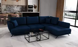 Kampinė sofa Larde su patalynės dėže, audinys Velvetmat 40