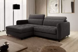 Kampinė sofa Gomsi su patalynės dėže, audinys Raquel 05