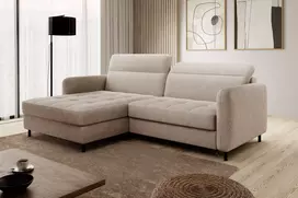 Kampinė sofa Gomsi su patalynės dėže, audinys Raquel 18