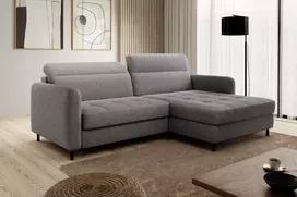 Kampinė sofa Gomsi su patalynės dėže, audinys Raquel 04