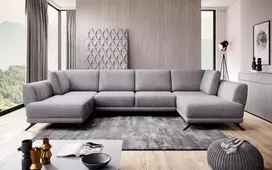 Kampinė sofa Larco su patalynės dėže, audinys Nube 3