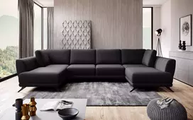 Kampinė sofa Larco su patalynės dėže, audinys Vero 10