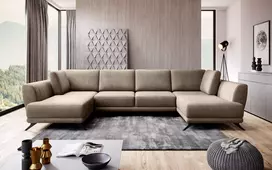 Kampinė sofa Larco su patalynės dėže, audinys Nube 20