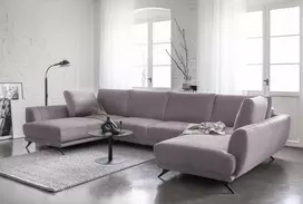 Kampinė sofa Larco su patalynės dėže, audinys Loco 24