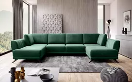 Kampinė sofa Larco su patalynės dėže, audinys Lukso 35