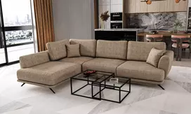 Kampinė sofa Larde su patalynės dėže, audinys Marte 20