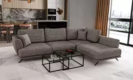 Kampinė sofa Larde su patalynės dėže, audinys Marte 130