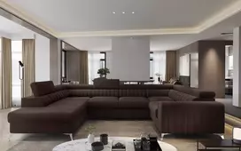 Kampinė sofa Louis su patalynės dėže, audinys Nube 22