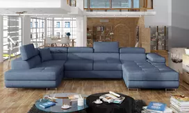 Kampinė sofa Rodrigo su patalynės dėže, audinys Solid 77