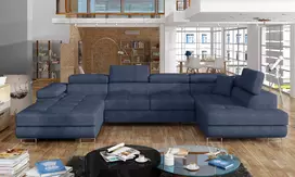 Kampinė sofa Rodrigo su patalynės dėže, audinys Omega 86