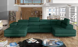 Kampinė sofa Rodrigo su patalynės dėže, audinys Kronos 19