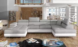 Kampinė sofa Rodrigo su patalynės dėže, audinys Sawana 21, Soft 17