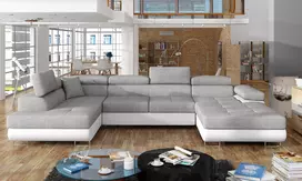 Kampinė sofa Rodrigo su patalynės dėže, audinys Sawana 21, Soft 17