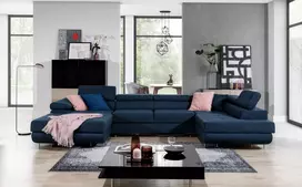 Kampinė sofa Rodrigo su patalynės dėže, audinys Inari 80