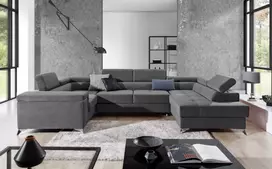 Kampinė sofa Thiago su patalynės dėže, audinys Paros 06