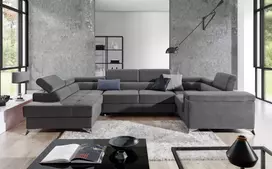 Kampinė sofa Thiago su patalynės dėže, audinys Paros 06