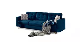 Sofa - lova Asgard su patalynės dėže mėlyna, Monolith 77, Botanical 80