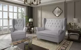 Komplektas sofa ir fotelis Aros 2+1 pilka