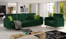 Komplektas sofa ir fotelis Asgard 3+1 mėlyna