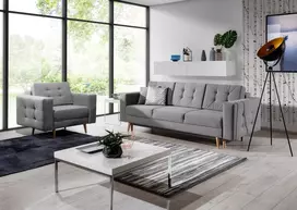 Komplektas sofa ir fotelis Asgard 3+1 pilka