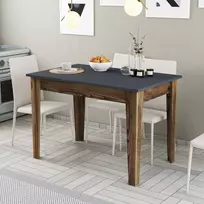 Virtuvės stalas, Hanah Home, graikinis riešutas Antracitas, 110 x 75 x 72, cm