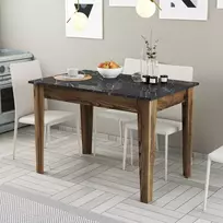 Virtuvės stalas, Hanah Home, graikinis riešutas Juoda, 110 x 75 x 72, cm