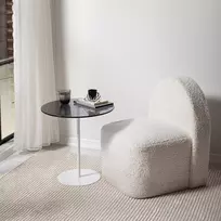 Šoninis staliukas, Hanah Home, baltas Tamsiai pilka, 50 x 50 x 50, cm