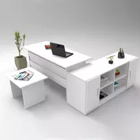 Biuro baldų komplektas, Hanah Home, baltas, 140 x 73,8 x 60, cm