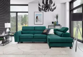 Kampinė sofa Kairos su patalynės dėže, audinys Monolith 37
