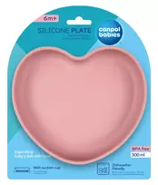 CANPOL BABIES silikoninė lėkštė su pritvirtinimu, 6 mėn.+, HEART, 80/309_pin