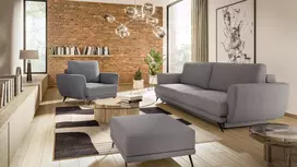 Komplektas sofa, fotelis ir pufas Megis 3+1+puf pilka