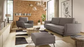 Komplektas sofa, fotelis ir pufas Megis 3+1+puf pilka