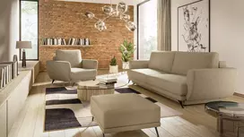 Komplektas sofa, fotelis ir pufas Megis 3+1+puf beige