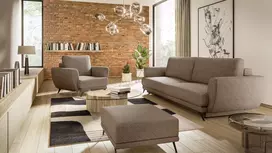 Komplektas sofa, fotelis ir pufas Megis 3+1+puf beige
