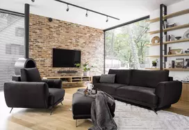 Komplektas sofa, fotelis ir pufas Megis 3+1+puf ruda