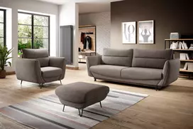 Komplektas Sofa su foteliu ir pufu Silva 3+1+puf beige