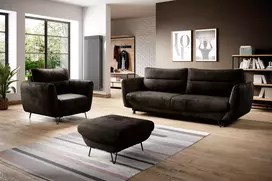Komplektas Sofa su foteliu ir pufu Silva 3+1+puf ruda