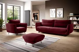 Komplektas Sofa su foteliu ir pufu Silva 3+1+puf violetinė