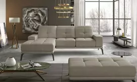 Komplektas kampinė sofa ir pufas Torrense beige
