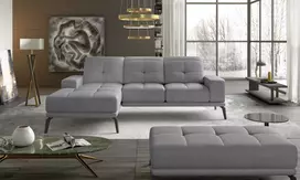 Komplektas kampinė sofa ir pufas Torrense pilka