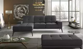 Komplektas kampinė sofa ir pufas Torrense pilka